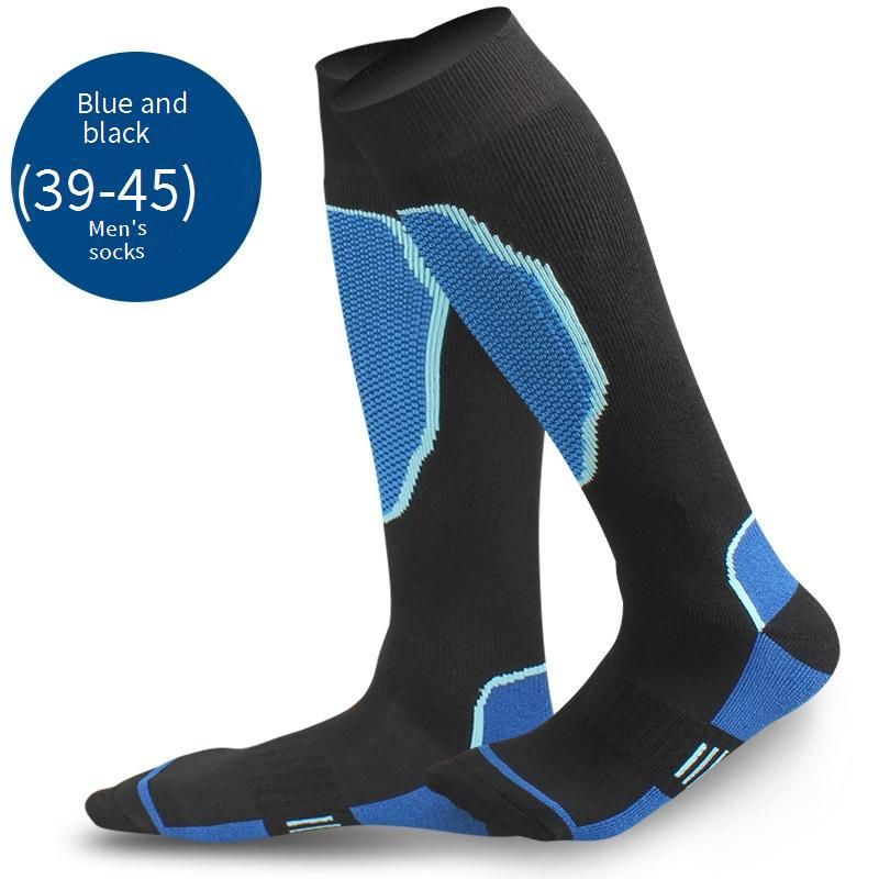 Chaussettes de ski thermiques pour enfants avec semelle rembourrée - Chaussettes de randonnée montantes respirantes pour garçons et filles - Chaussettes de sports d'hiver antidérapantes_voghion.com