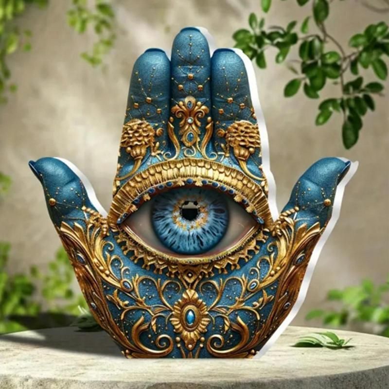 Evil Eye Hand Decor Palm Sculpture Evil Eye Hands Decorative Sculpture Home Decor Statue Figurine Ornament For Bookshelf_voghion.com