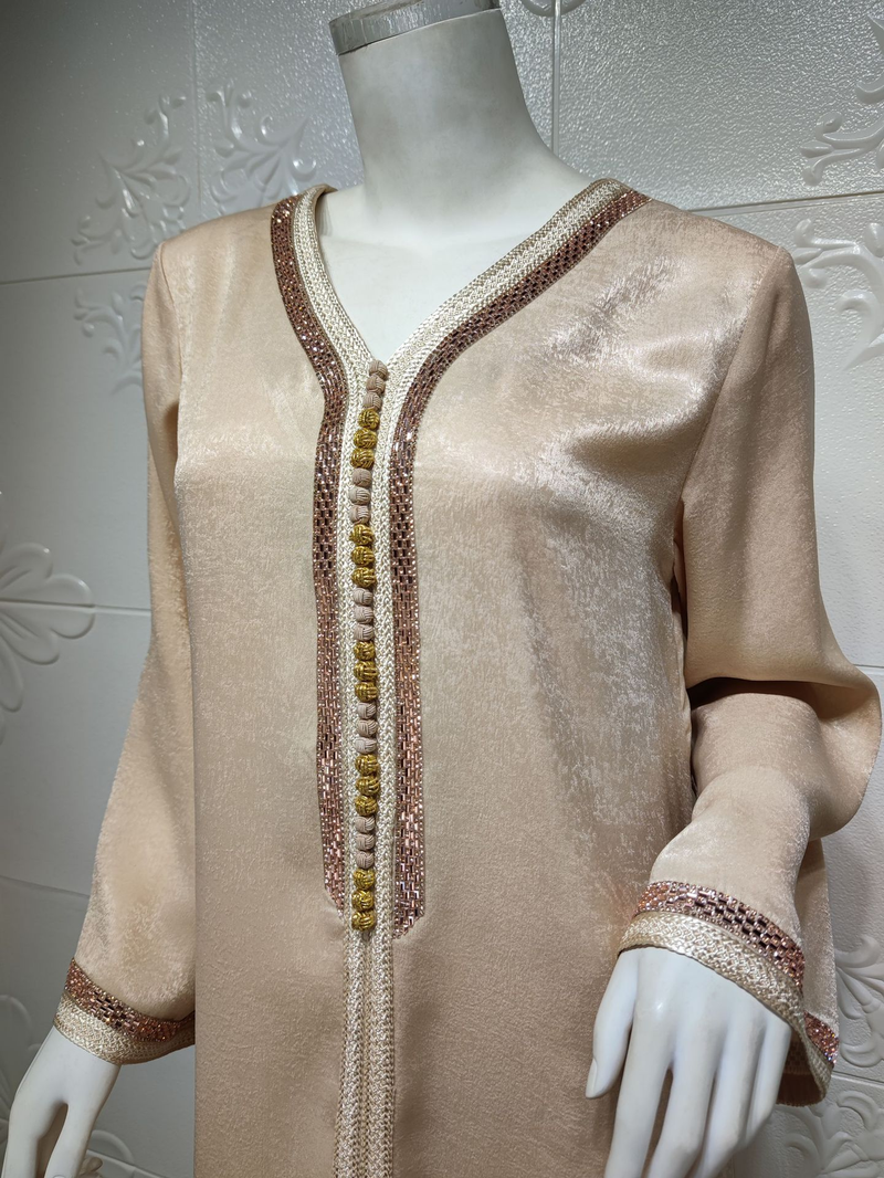 Moslimkleding voor dames Damesmode abaya Abaya Hot diamanten jurk Grote maat abaya_voghion.com