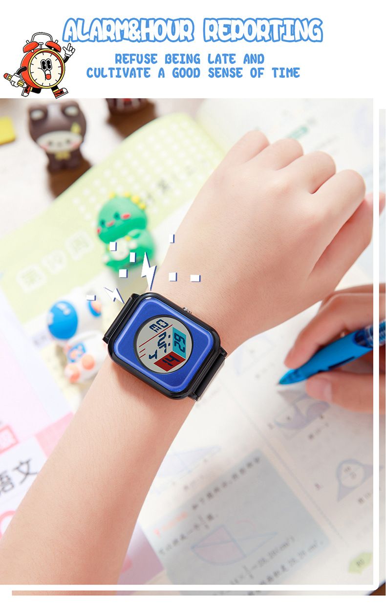 Modern Square Digital Watch With LED Backlight, Waterproof & Lightweight Design For Students And Casual Wear Luminous Leisure Watch_voghion.com