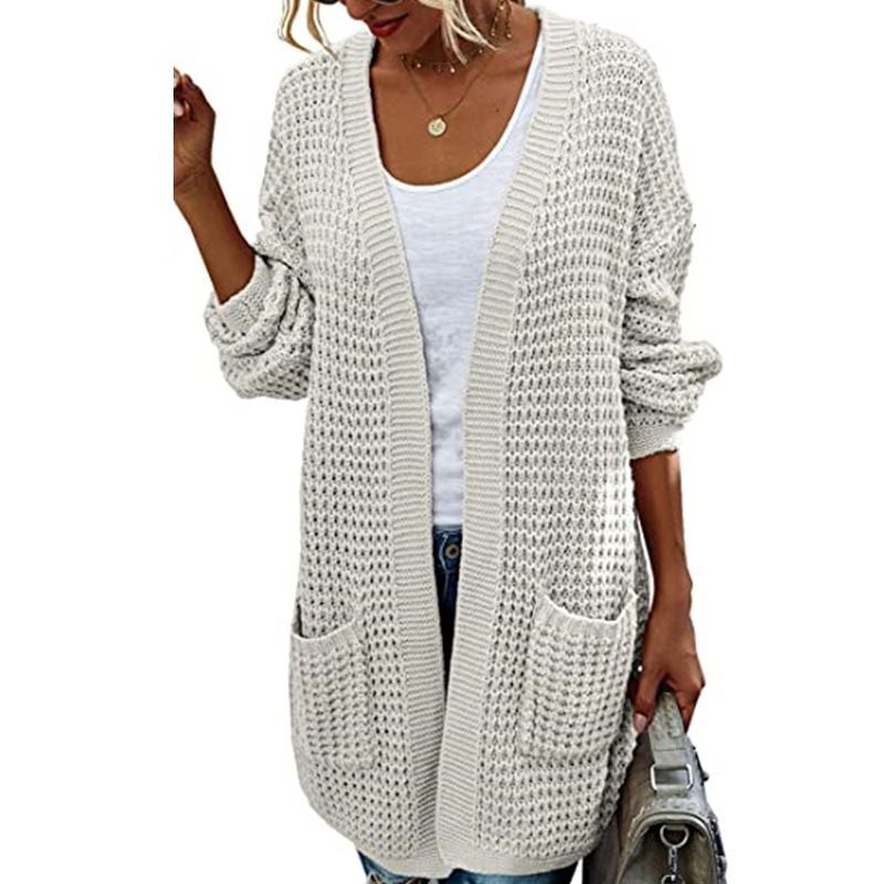 Women's autumn and winter long cardigan sweater sweater women's plus-size coat_voghion.com