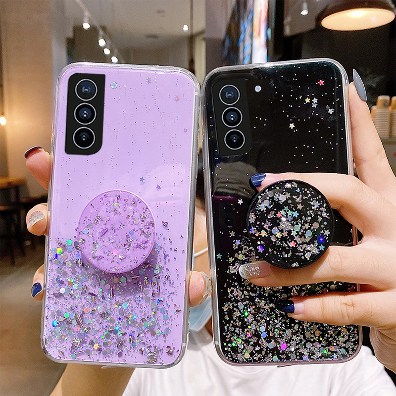 Do etui Samsung M52 Przezroczyste etui z brokatem do Samsung A13 A42 A52 A72 A32 5G Pokrowiec do Galaxy S21 S20_voghion.com