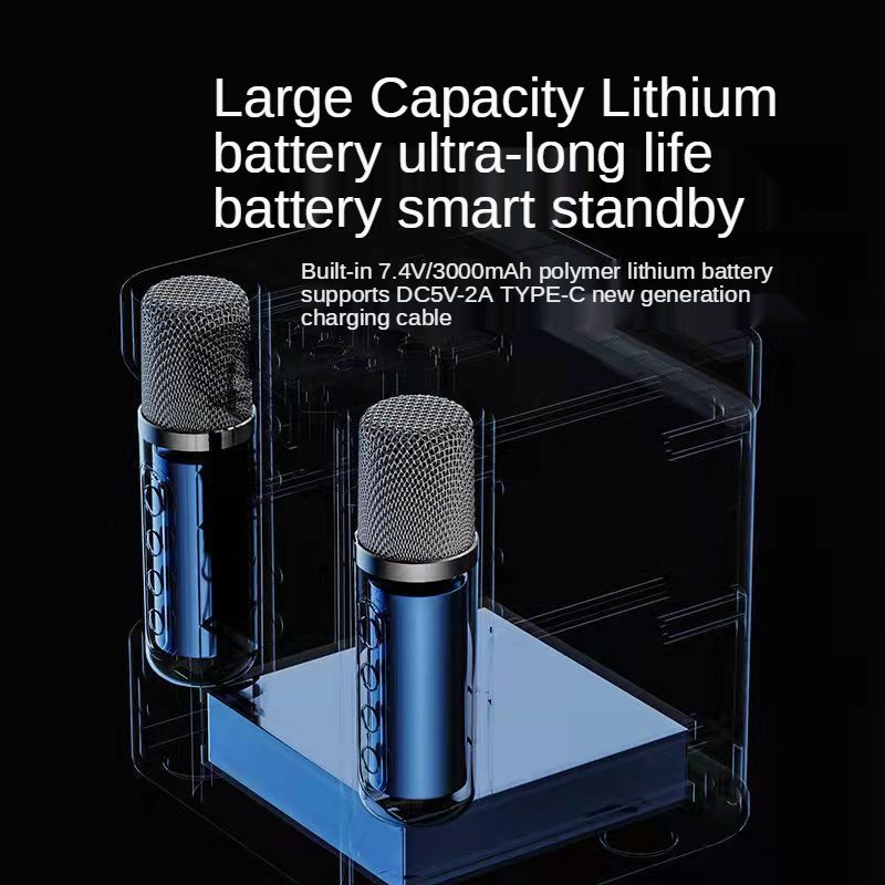 40W high power wireless dual microphone bluetooth speaker outdoor family party KTV subwoofer stereo music center column/TF card_voghion.com