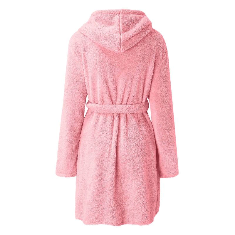 Men's autumn and winter warm bathrobe hooded home clothes plush pajamas robe_voghion.com