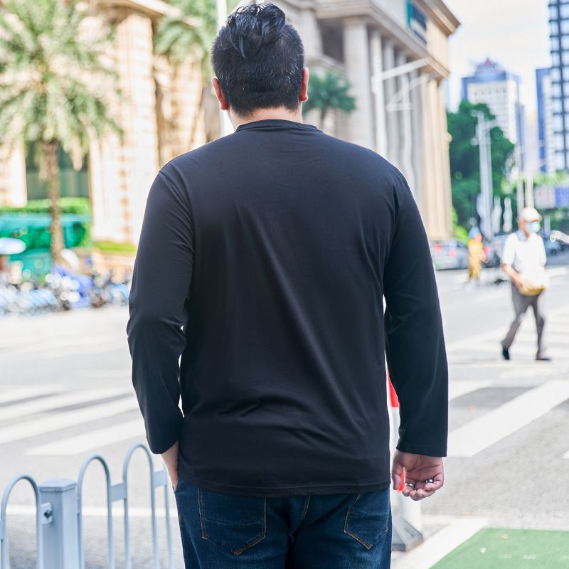 Große Größe Herren Herbst Neue T-shirt Männer Fett Plus Größe Lose Langarm T-shirt Männer Fat Man Gedruckt T-shirt Männer_voghion.com