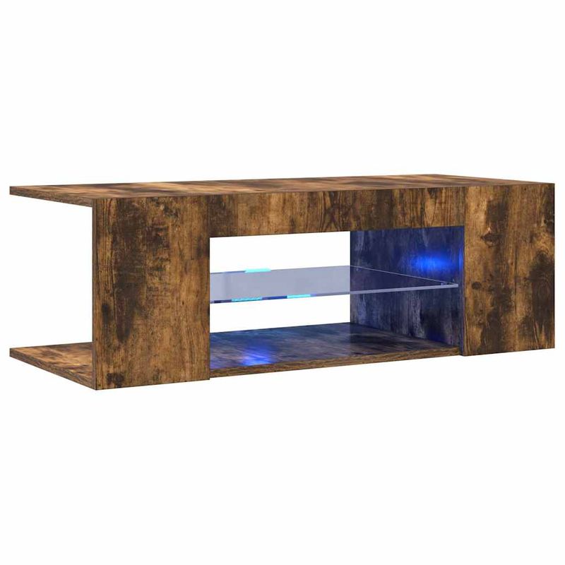 TV-Schrank mit LED-Leuchten Räuchereiche 90x39x30 cm_voghion.com