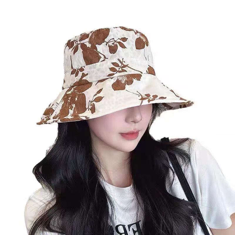 Summer New Foldable Sunshade Sunscreen Sun Hat UV Protection Printed Bucket Hat_voghion.com