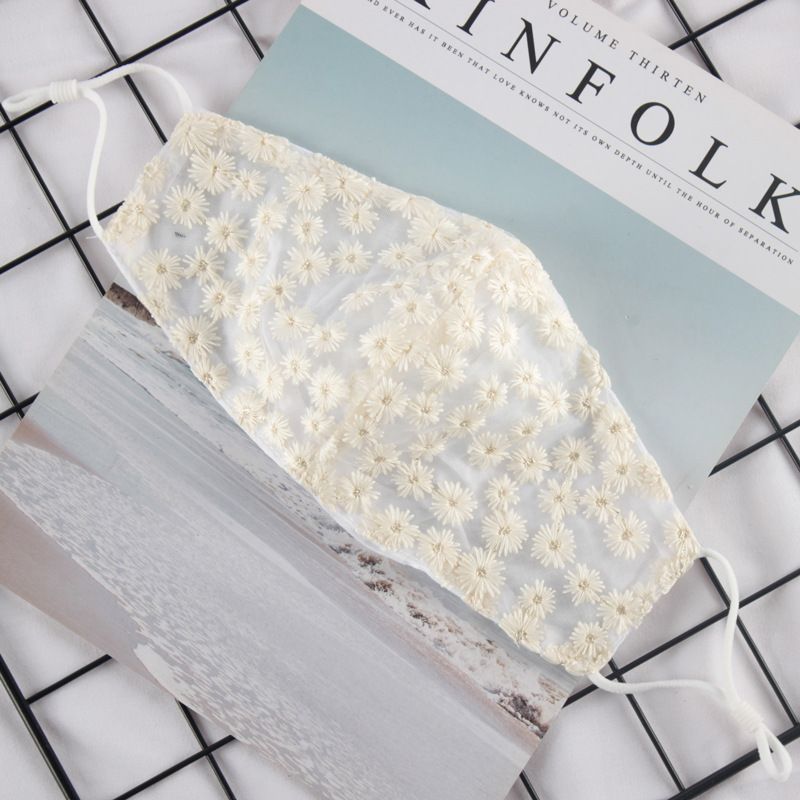 Masque filtrant anti-poussière mince et respirant à double couche en chrysanthème pour femme version coréenne_voghion.com