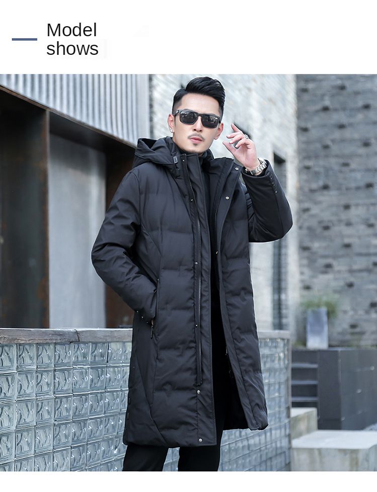 Chaqueta larga con capucha de alta calidad, holgada, de pato blanco, gruesa y cálida, para invierno, para hombre, abrigo de nieve, 2025_voghion.com