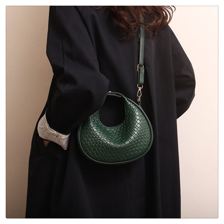 Geantă de mână pentru femei, tip crossbody, retro, la modă, tip subraț, geantă de damă, cu imprimeu de crocodil, culoare solidă, casual, cu un singur umăr, crescent bag, Tide_voghion.com