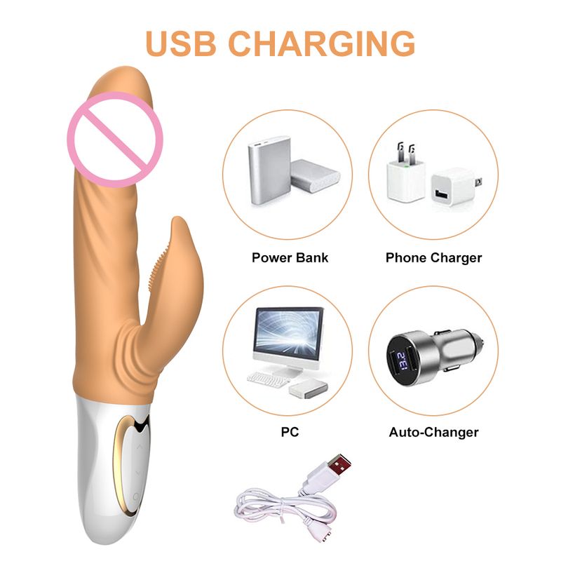 Vibratore a forma di coniglio con dildo portatile ad alta intensità con funzione multifrequenza, giocattoli sessuali per adulti per coppie, simulazione di leccamento della lingua_voghion.com