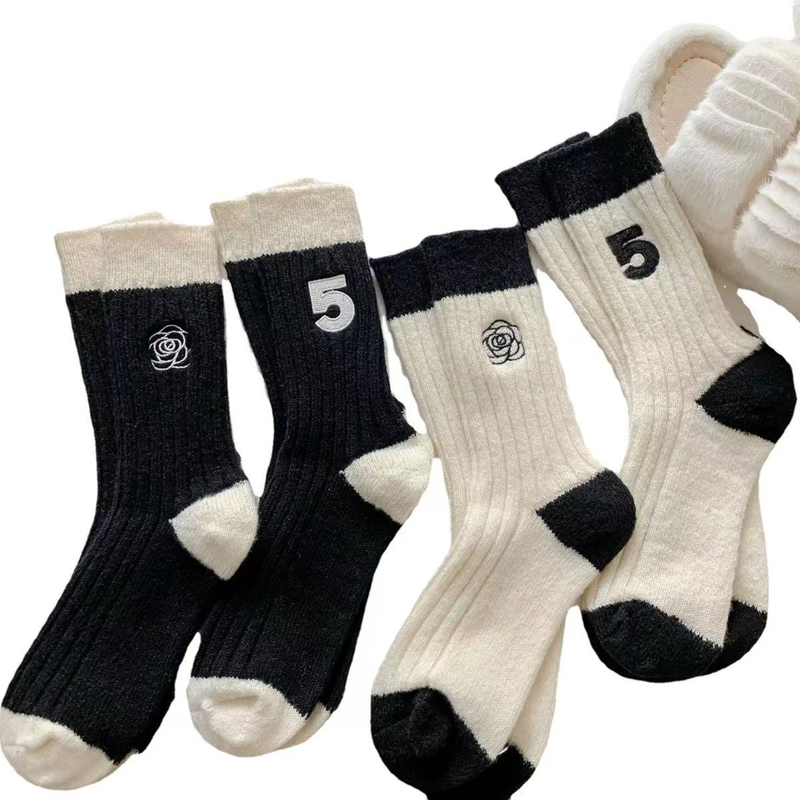 Casual Hundred Tower Trendy Women Anti-cold thickened warm fall and winter cashmere unisex socks_voghion.com