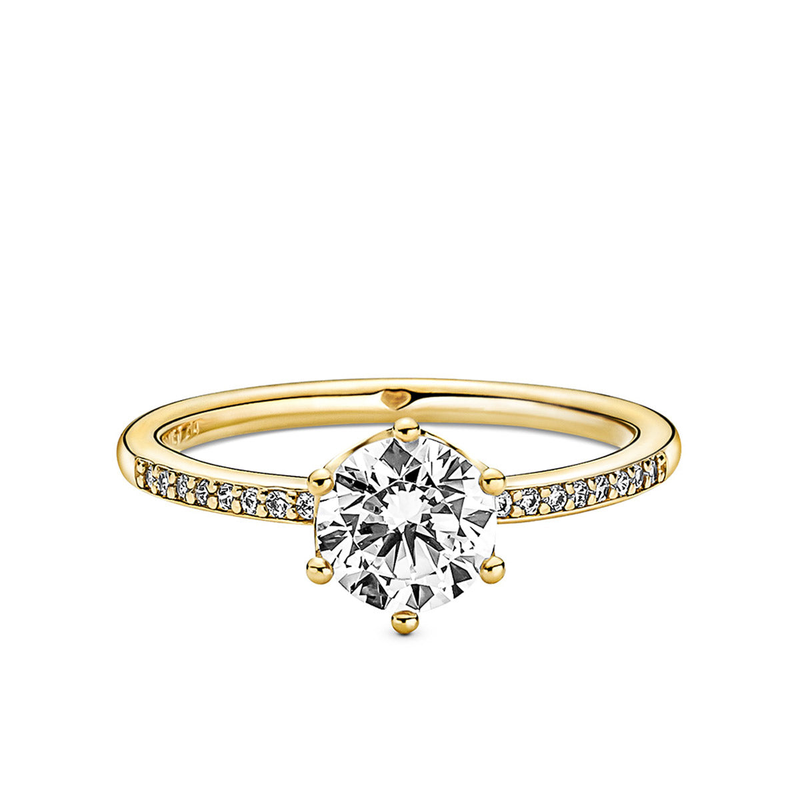 Klar Sparkling Crown Solitaire Ring_voghion.com