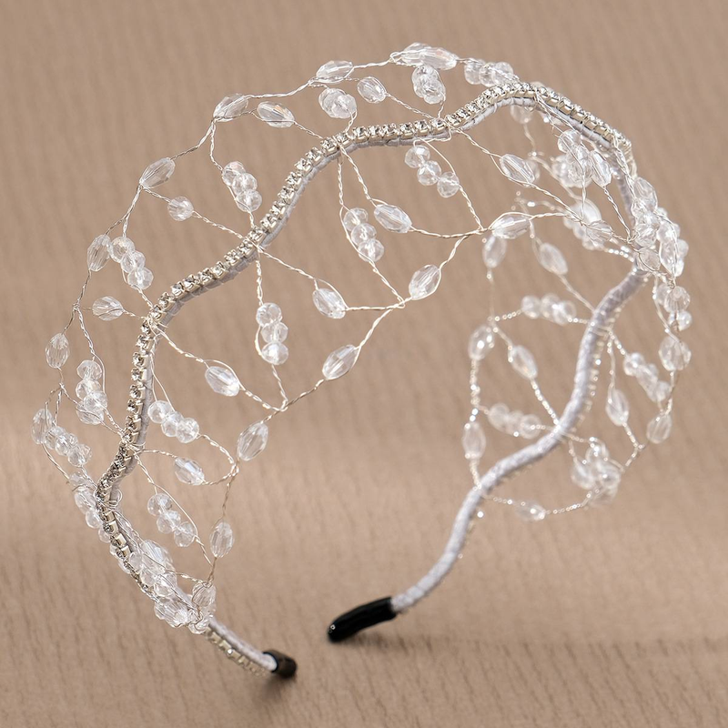 Nouveau bandeau en cristal de mariée boule de mariage fête presse bandeau luxueux bandeau tissé à la main_voghion.com