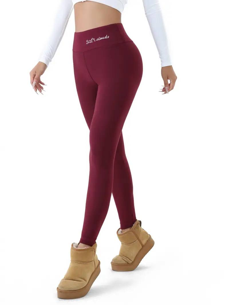 Moteriški drabužiai pastorintu aukštu juosmeniu avinėlio vienspalviai antblauzdžiai Lieknina maža kojelė šilta ir kasdieniška_voghion.com