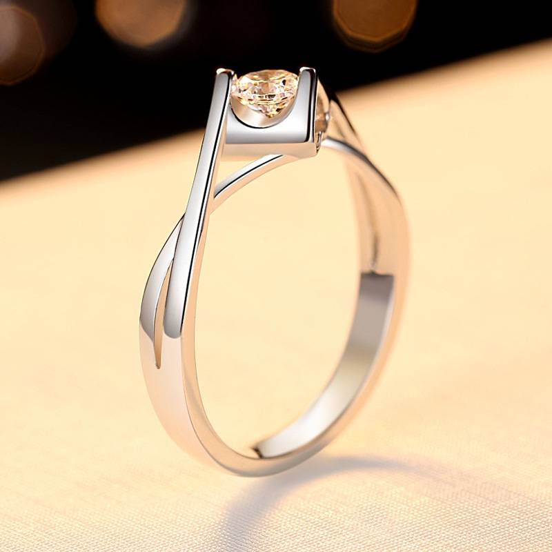 S925 Sterling Sølv Ring Til Kvinder Platin Moissanit Ring Angel Kiss Simulering Diamant Ring_voghion.com