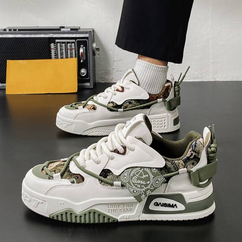 Frühling Neue Herrenschuhe 2025 Hundert Mit Freizeitschuhen Dicker Boden Rutschfeste Kleine Weiße Schuhe Nischendesign Original Boardschuhe Herrenmodelle_voghion.com