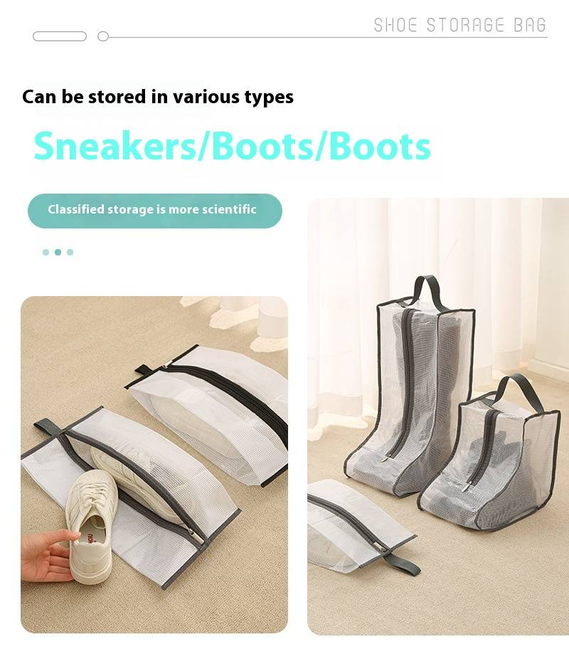 Shoe Storage Bags Set - Waterproof & Dustproof Boot/Closet Organizers With Mesh Panels (Breathable, Multi-Size For Seasonal Shoe Protection)_voghion.com