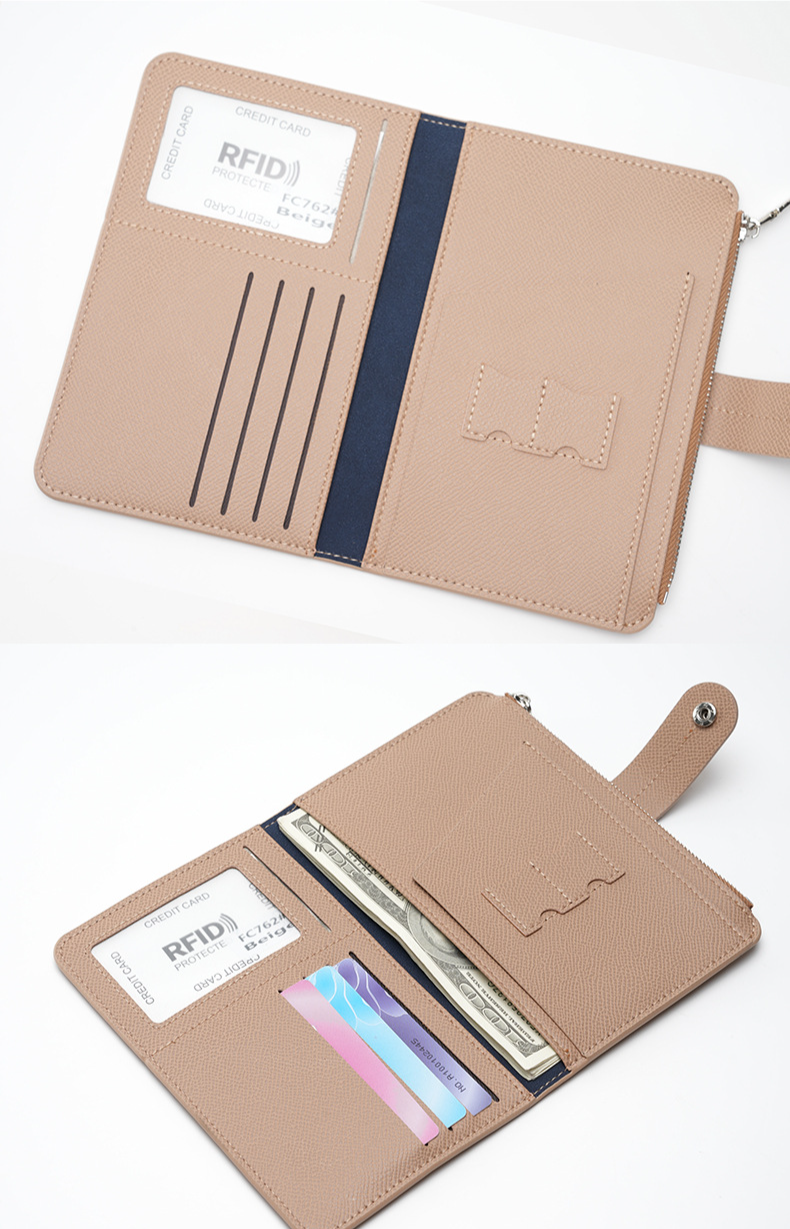 Porta carte Porta carte Porta biglietti RFID Antifurto Porta biglietti da visita in pelle PU Porta passaporto integrato Libretto identificativo portatile Motivo a croce_voghion.com