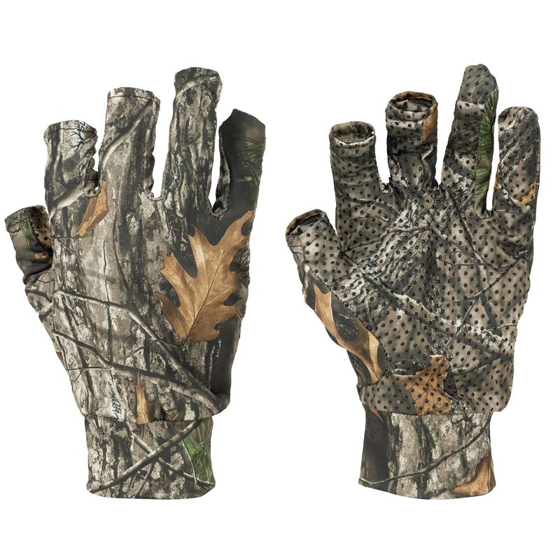 LOOGU Camouflage Hunting Gloves - Lightweight, Breathable & Non-Slip For Hunting, Fishing, Birdwatching & Photography (Tree Bark, Grass)_voghion.com