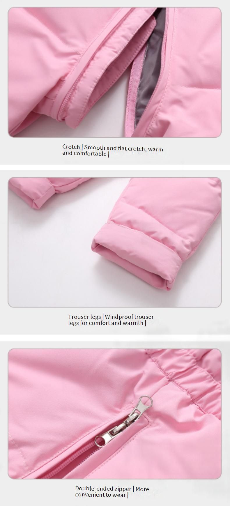 Premium Kids' Snow Ski Overalls With Hood - Warm Winter Padded Jumpsuit For Toddlers (80-120cm) - Soft Nylon Shell & 90% White Duck Down_voghion.com