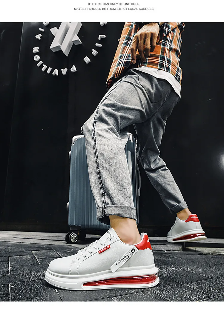 Height Increasing Fashion Brand Sneakers Men Casual Soft Comfortable Pu Leather Breathable Flats Shoes for Man tenis_voghion.com