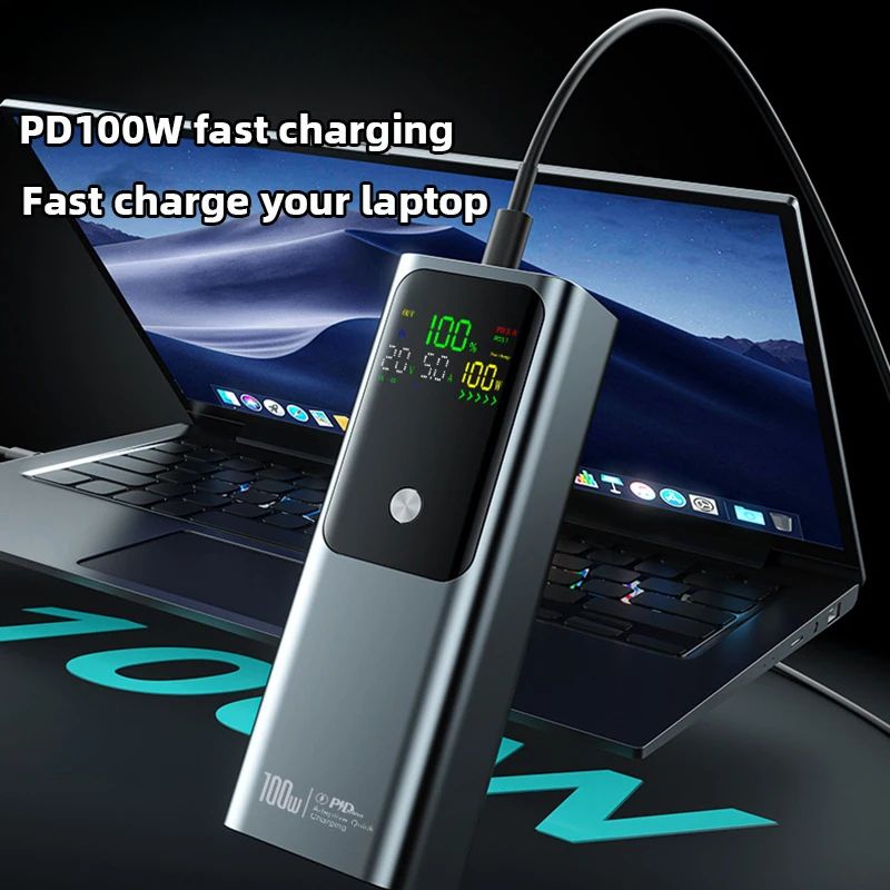 20000 mAh Powerbank mit großer Kapazität, tragbar, 100 W, USB C, schnelles Laden, mobiler externer Akku für iPhone 16_voghion.com