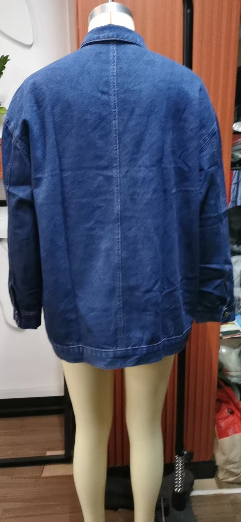 villsäiteg schlank retro klassesch locker Denim Casual Jacket Top fir Fraen_voghion.com