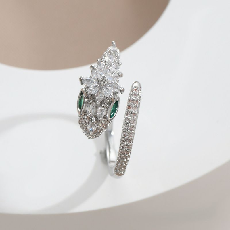 Anello in stile francese con design a serpente aperto, personalità semplice e alla moda, celebrità di Internet, temperamento leggero e lussuoso, nuovo modello_voghion.com