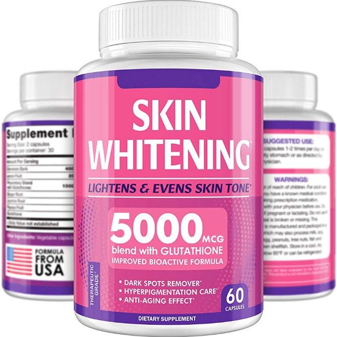 Glutathion Kapselen - 1,500mcg Glutathion Ergänzung - Hauttéin Enhancer - Ziel Donkel Flecken An Akne Marker - Mächteg Antioxidant - 60 Kapselen_voghion.com