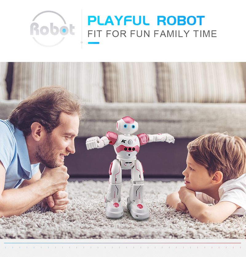 JJRC Sınır Ötesi Sıcak Satış Uzaktan Kumanda Akıllı Programlama Robotu İndüksiyon Çocuk Eğitici Elektrikli Oyuncak Toptan İngilizce Sürümü_voghion.com