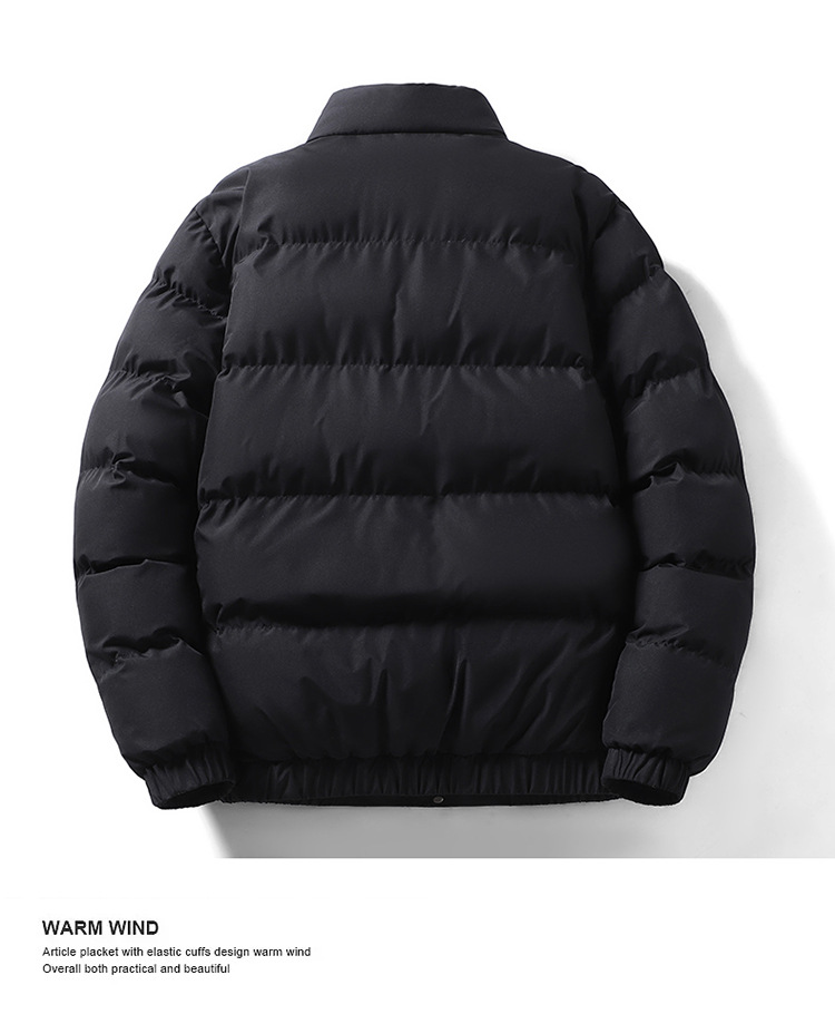 Kort vadderad herrjacka för män avslappnad varm stående krage vadderad jacka_voghion.com