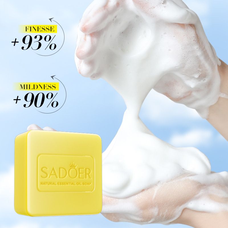 All English SADOER Lemon Essential Oil Handmade For Cleaning The Body Universal Soap_voghion.com