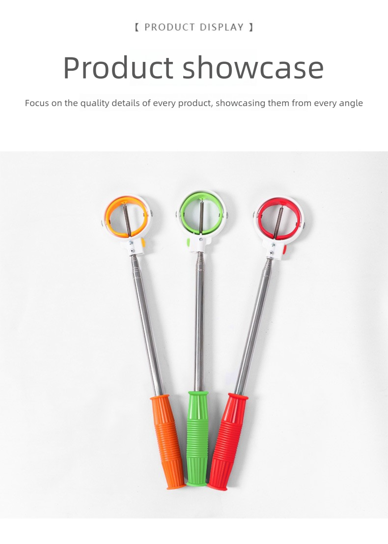 Golf Retriever Teleskopowy zbierak piłek ze stali nierdzewnej z podwójnym pierścieniem i chowaną głowicą_voghion.com