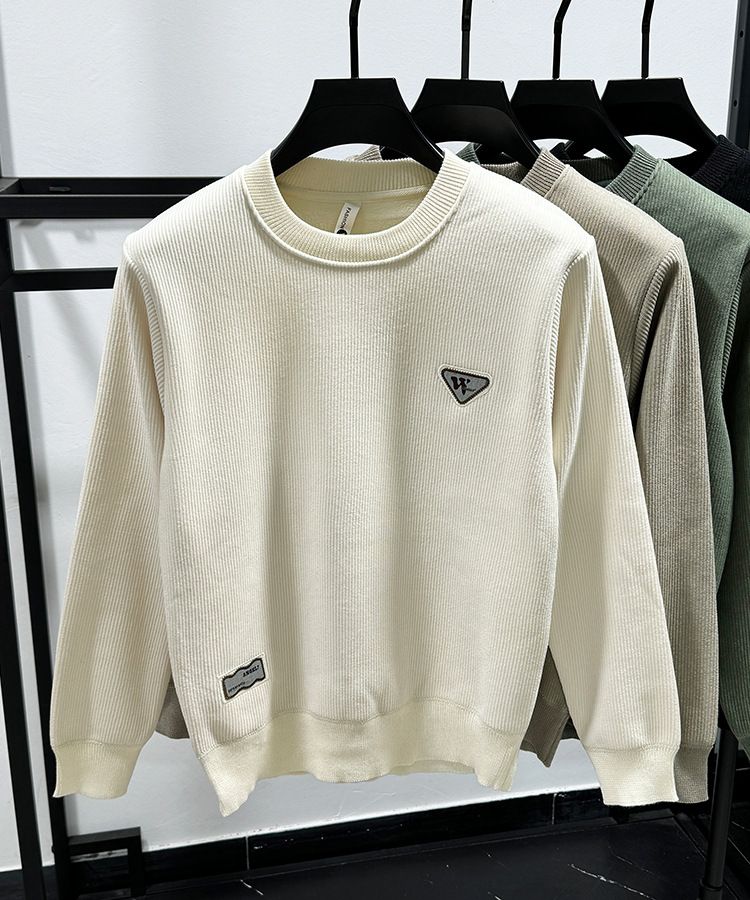 Herren-Winter-Sweatshirt mit Rundhalsausschnitt und Fleecefutter – Weicher und dicker Orion-Strickpullover für lässiges Lagen-Outfit, atmungsaktiv und wärmend_voghion.com