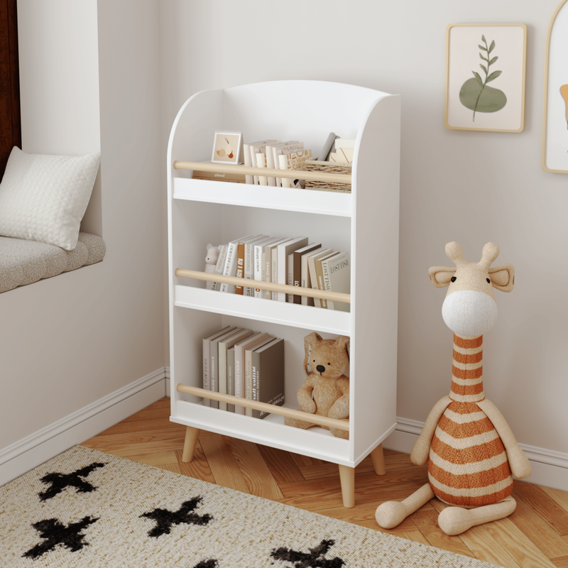 Kids Bookshelf, 3-Tier Bookcase, Book Organizer, Toy Storage Cabinet Organizer_voghion.com