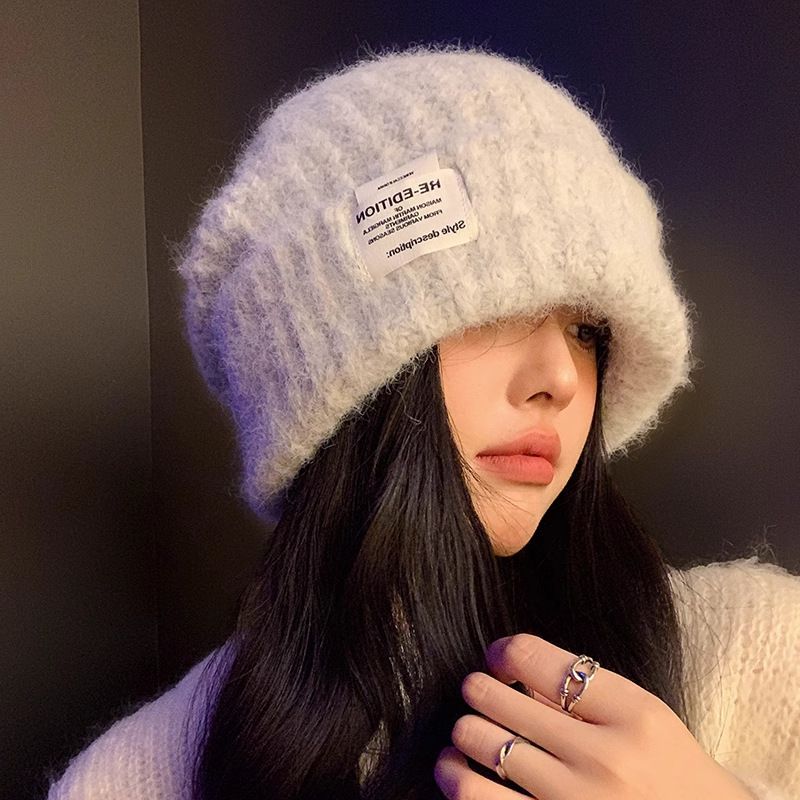 Cappello caldo e freddo in lana lavorata a maglia, stile coreano per le donne, 2024, nuovo autunno inverno, con grande circonferenza della testa_voghion.com