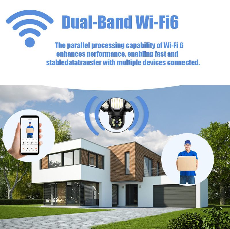 Dual-Band 4MP WiFi Security Light Bulb Camera - 360° PTZ Smart Surveillance With Color Night Vision (2.4G/5G Motion Tracking 2-Way Audio)_voghion.com