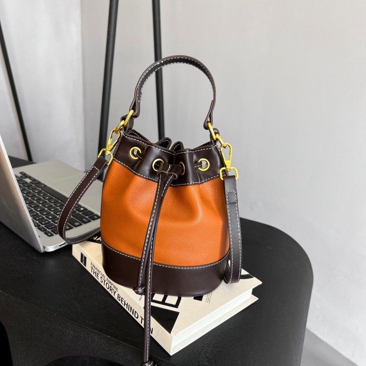 Borsa a tracolla monospalla color block di alta qualità, stile Bucket 2025_voghion.com