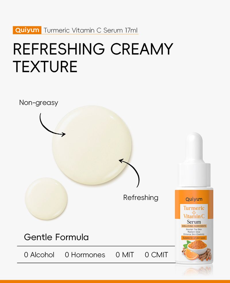 English Quiyum New Product Turmeric Vitamin C Essence 17ml Hydrating Moisturizing Firming_voghion.com