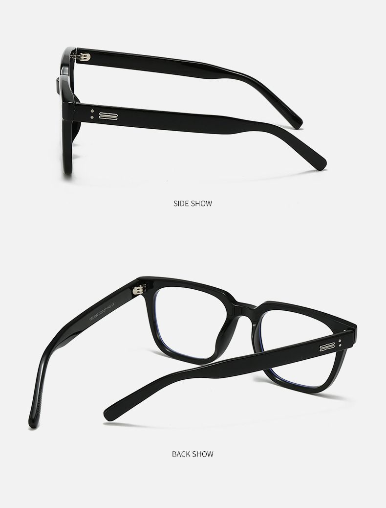 Men's Glasses New Black Frame Glasses Frame Women's Trendy Plain Large Frame Men's Anti Blue Light Glasses Frame Myopia_voghion.com