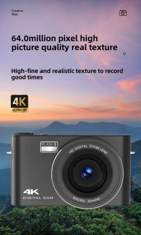 Digitale spiegellose 4K-Kamera mit Touchscreen_voghion.com