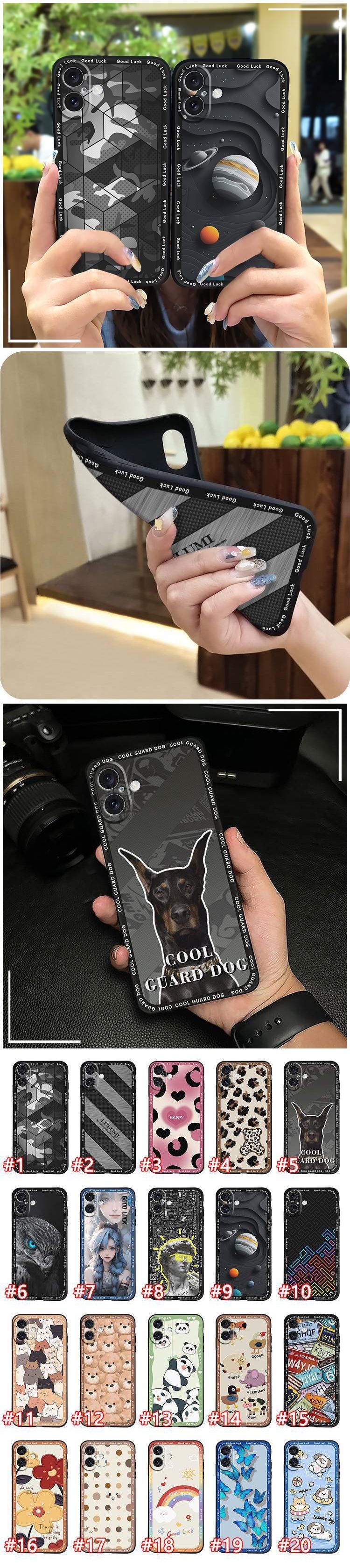 Custodia TechGlobe compatibile con iPhone 17/17/iPhone 17, tinta unita, alla moda, con texture cartoon, nuova e semplice coppia_voghion.com