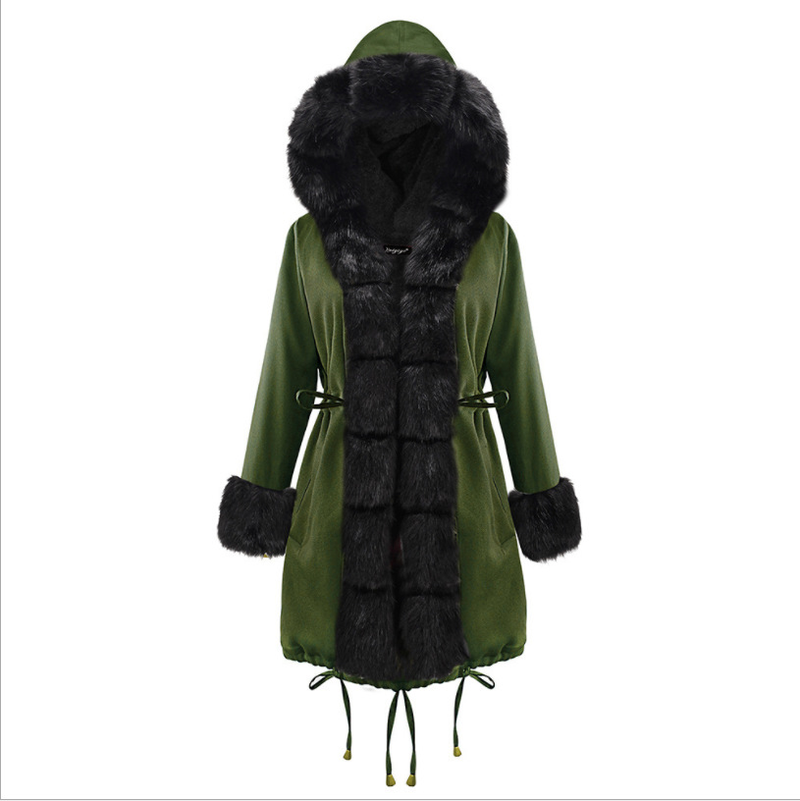 Women's top with fluff collar pocket coat_voghion.com