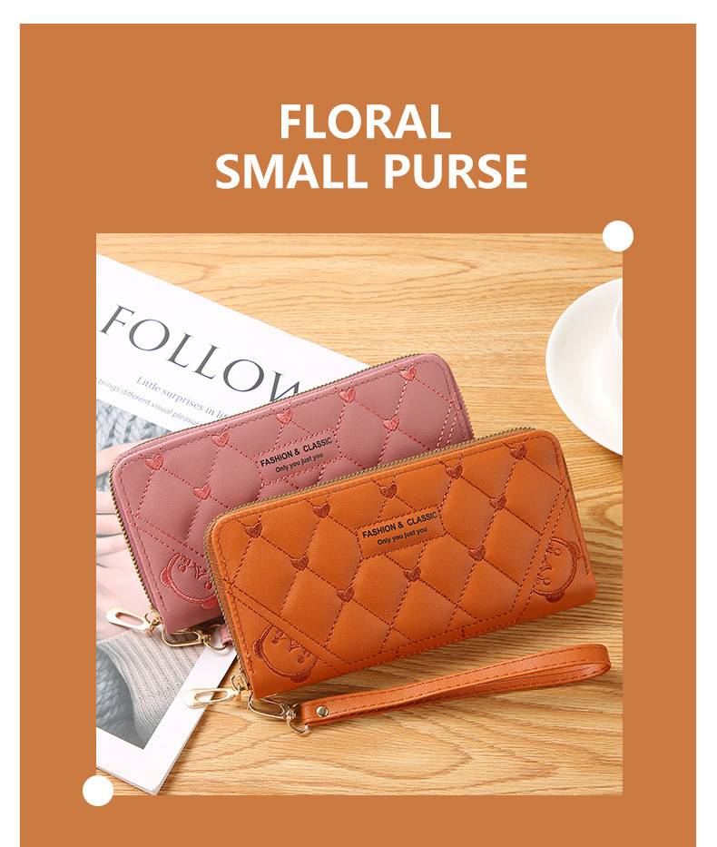 Nouveau portefeuille femme longue mode simple fermeture éclair grande capacité sac à langer Machine sac femme_voghion.com