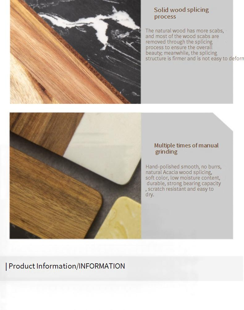 Untersetzer aus Marmor und Akazienholz – hitzebeständiges 4er-Set (rund und eckig) – Tischsets für Kaffee und Tee – handgefertigtes unregelmäßiges Design_voghion.com