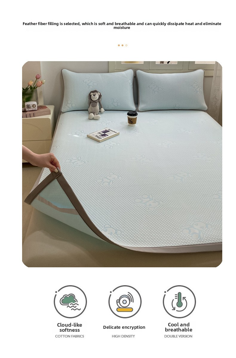 Premium Buz İpek Yatak Takımı - Jel Boncuklu 3 Parçalı Soğutma Çarşafı (Makinede Yıkanabilir Nefes Alabilir Yumuşak ve Cilt Dostu Queen/King Boyutu)_voghion.com