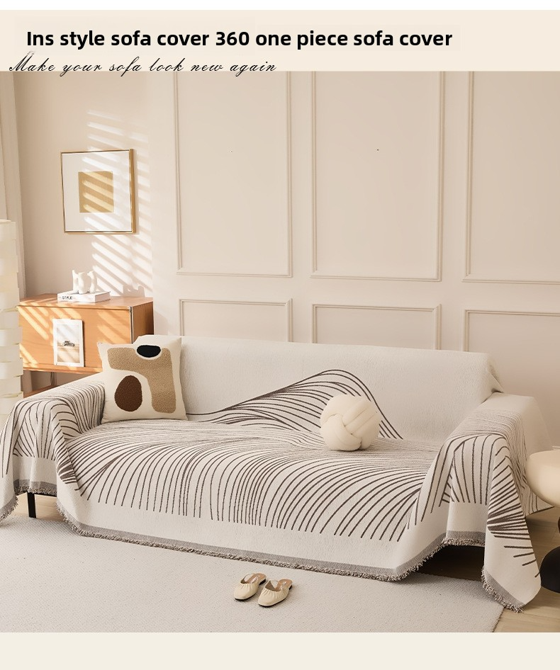 Housse de canapé - Housse monobloc à couverture complète (toutes saisons, antidérapante, design moderne, ajustement universel pour canapé sectionnel/causeuse, lavable en machine)_voghion.com