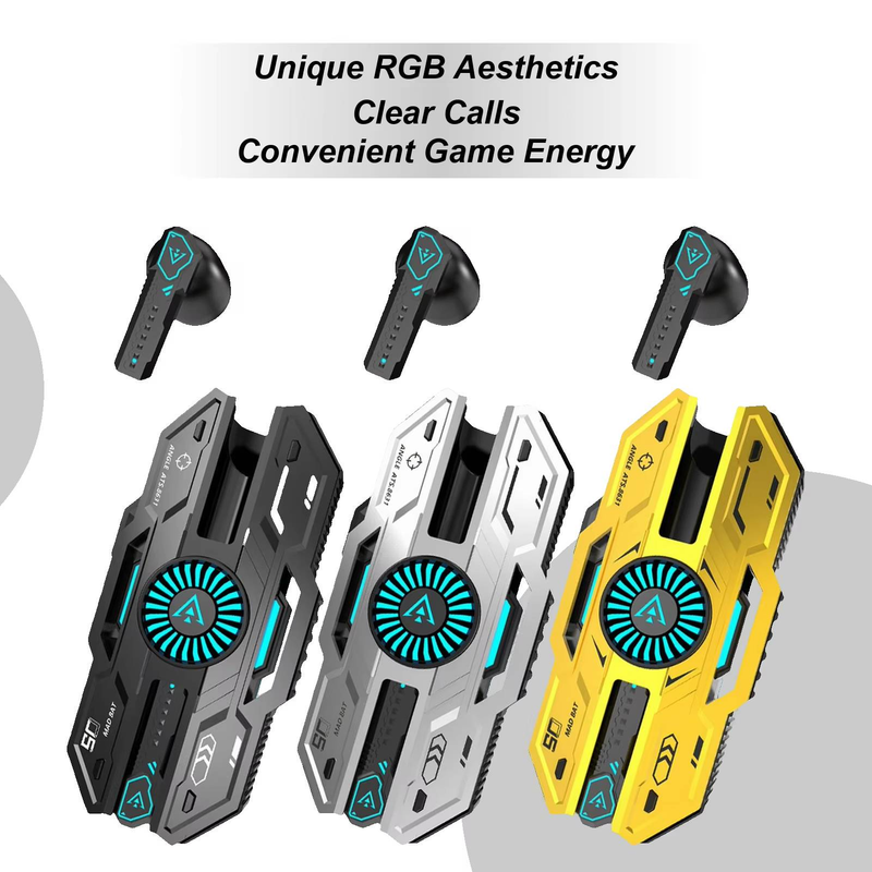 Écouteurs Bluetooth sans fil X37 de style Mecha, avec éclairage RVB, réduction du bruit, faible latence et longue durée de vie de la batterie._voghion.com
