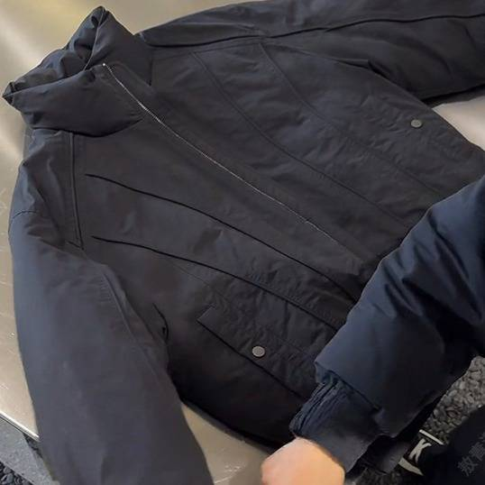 Men’s Stylish Short Puffer Jacket – Lightweight Duck Down, Stand Collar, Slim Fit (M-XXXL, Black/Army Green/Navy)_voghion.com
